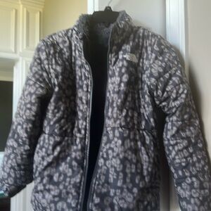 North face girls leopard reversible winter coat